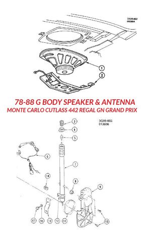 78-88 G BODY RADIO SPEAKERS & ANTENNA