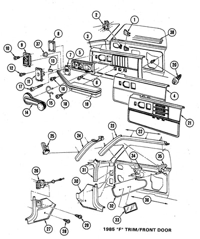 82-92 CAMARO FIREBIRD INTERIOR DOOR & FRONT