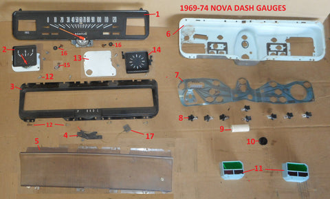 1969 - 1974 NOVA DASH GAUGE CLUSTER