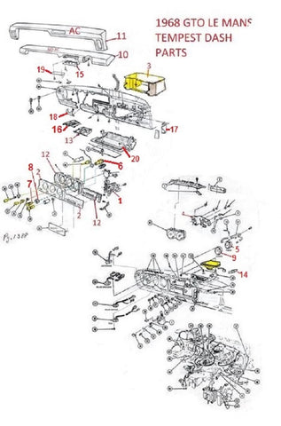 1968 GTO LEMANS TEMPEST DASH PARTS