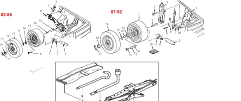 82-92 CAMARO FIREBIRD SPARE TIRE & STOWAGE