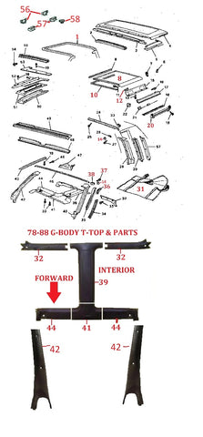 78-88 G-BODY T TOP PARTS