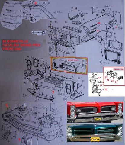 1966 CATALINA GRAND PRIX BONNEVILLE FRONT END PARTS