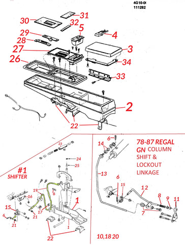 78 87 REGAL GN CONSOLE & SHIFTER PARTS