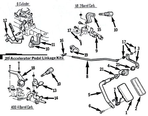 1967 FIREBIRD ACCELERATOR PARTS