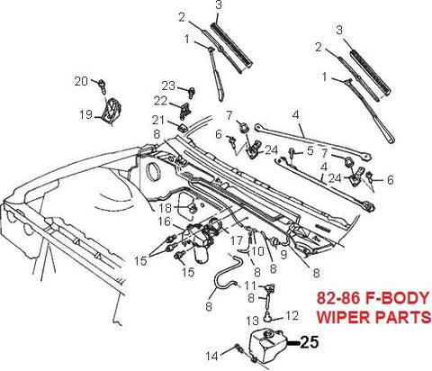 82-86 CAMARO FIREBIRD WINDSHIELD WIPER PARTS