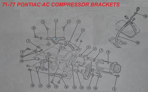 1971-77 PONTIAC V8 AC COMPRESSOR BRACKETS