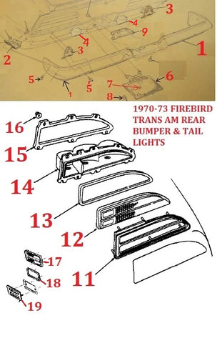 70-73 TRANS AM FIREBIRD REAR BUMPER & PARTS