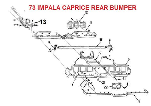 73 IMPALA CAPRICE REAR BUMPER & TAILLIGHTS PARTS