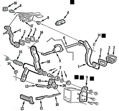 67 68 69 CAMARO FIREBIRD CLUTCH LINKAGE PARTS