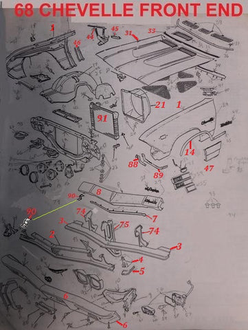 68 CHEVELLE ELCAMINO FRONT END PARTS