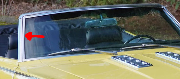 WINDSHIELD SIDE MOLDING, RIGHT CONV NEW 67-69 CAMARO FIREBIRD