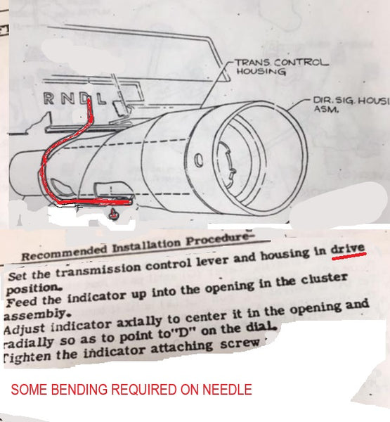 SHIFT INDICATOR NEEDLE ,USED 66 CHEVELLE