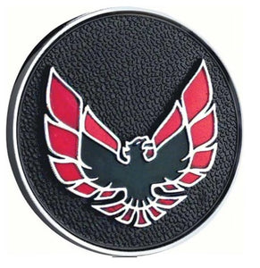 DOOR PANEL EMBLEM ,RED PWR WINDOW 70-81 TA  FIREBIRD