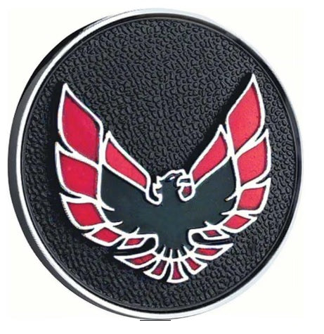 DOOR PANEL EMBLEM ,RED PWR WINDOW 70-81 TA  FIREBIRD