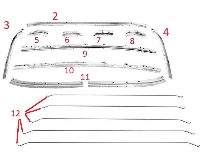 HEADLINER RETAINER KIT ,new 68-72 CHEVELLE