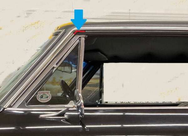 ROOF DRIP MOLDING CORNERS ,PAIR NEW COUP 62-67 NOVA