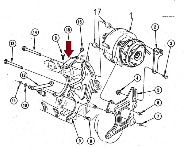 AC COMPRESSOR BRACKET ,FRONT 82-88 OLDS MOTORS