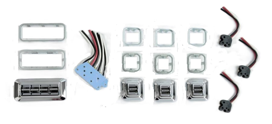 POWER WINDOW SWITCHES & PLUGS SET NEW 64-70 MOST GM CARS