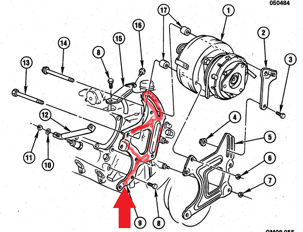 AC & SMOG PUMP BRACKET ,REAR 81-86 OLDS MOTORS