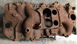 INTAKE MANIFOLD, 396, 66-68 CHEVY, CAST IRON, Q-JET, USED