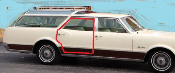 DOOR WEATHERSTRIPS, REAR PR, 66 67 VISTA CRUISER SPORT WAGON