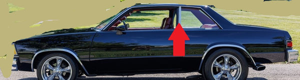 B- PILLAR MOLDING ,LEFT 78-81 MALIBU 2 DOOR