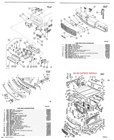 86-90 CAPRICE FRONT END DIAGRAM