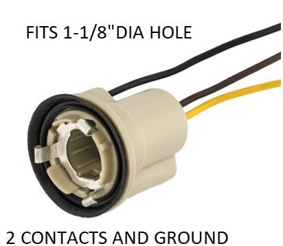 TAIL or PARK LIGHT SOCKET, 3 WIRES, 2 TERMINALS