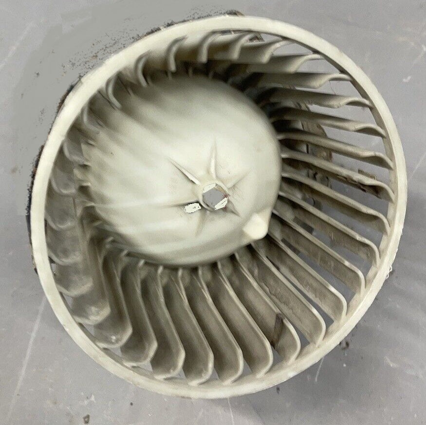 BLOWER MOTOR FAN, HAS 2 FLAT SPOTS IN HOLE, USED