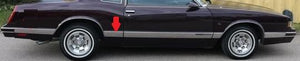 QUARTER MOLDING ,w/LS,FRONT LEFT USED 86-88 MONTE CARLO