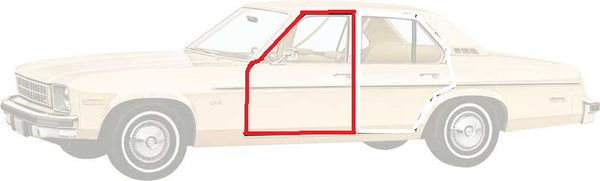 DOOR WEATHERSTRIPS, 4 DOOR FRONTS PAIR 68-74 NOVA X-BODY