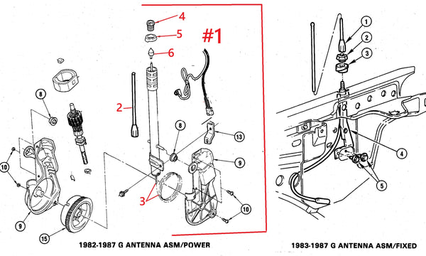 POWER ANTENNA MAST ,NEW 82-88 G-BODY