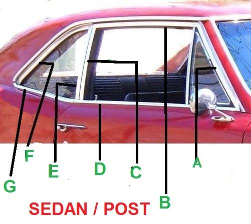 DOOR FRAME MOLDING, FRONT RIGHT 66-7 A-BODY, 2 DR POST