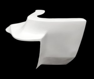 REAR BUMPER FILLER ,RIGHT FIBERGLASS 74-77 GRAND PRIX