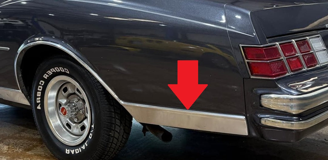 QUARTER MOLDING ,LOWER REAR RIGHT USED 79 80 MONTE CARLO