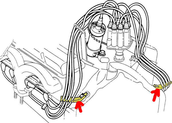 SPARK PLUG WIRE SUPPORT ,4 SLOTS 55-69 IMPALA 64-7 NOVA