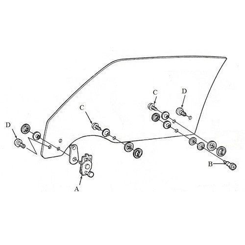 DOOR GLASS MOUNTING KIT 70-81 FIREBIRD TA CAMARO