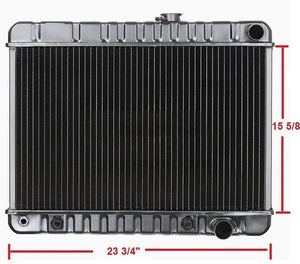 RADIATOR, 4 ROW, AUTO, 15 5/8" HT, NECK ON RIGHT, NEW, 64-65 GTO