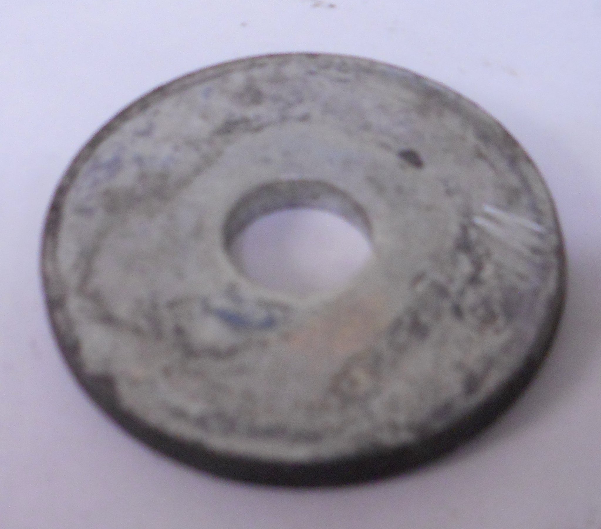 DOOR LOCK STRIKER BOLT STEEL WASHER, USED, 1/8" THICK, 64-81