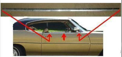 DOOR PEAK MOLDING, USED 70 CHEVELLE MALIBU