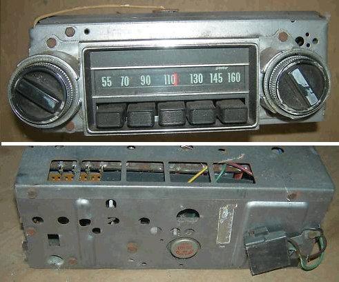 RADIO, AM, w/KNOBS, ORIGINAL, 68 NV, PUSH BUTTON, USED