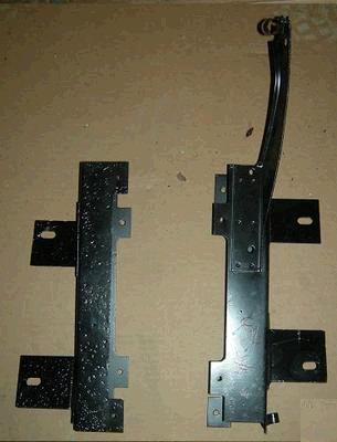 AC CONDENSER BRACKETS, PAIR, USED, 65-7 GTO LEMANS