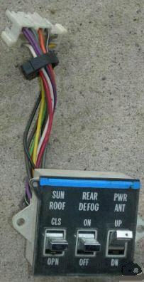 DEFOG ANT SUN SWITCH, 76 CADDYS, DEFOGGER ANTENNA SUNROOF, USED