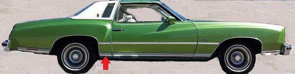 QUARTER PANEL LOWER MOLDING ,RIGHT FRONT 73-77 MONTE CARLO