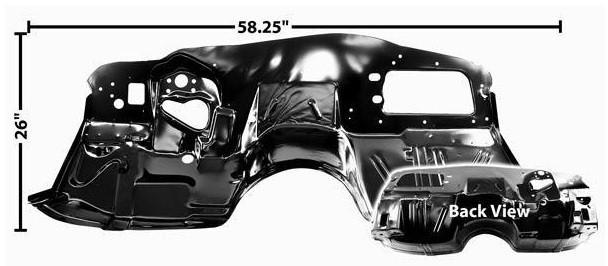 FIREWALL LOWER PANEL ,FOR HEATER NEW 64-67 A-BODY