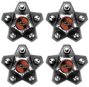 WHEEL CENTER CAPS SET, STAR SHAPED, REPRO