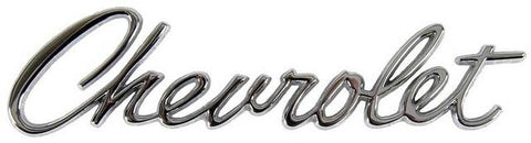 HEADER PANEL & TRUNK EMBLEM, "CHEVROLET", REPRO, 67 CA
