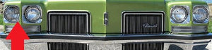 HEADLIGHT BEZEL, RH, OUTER,  USED