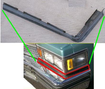 HEADLIGHT FILLER, RUBBER, LEFT SIDE, USED